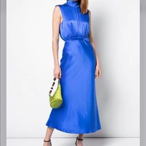 Saloni “Fleur Midi Dress” in “Azure”